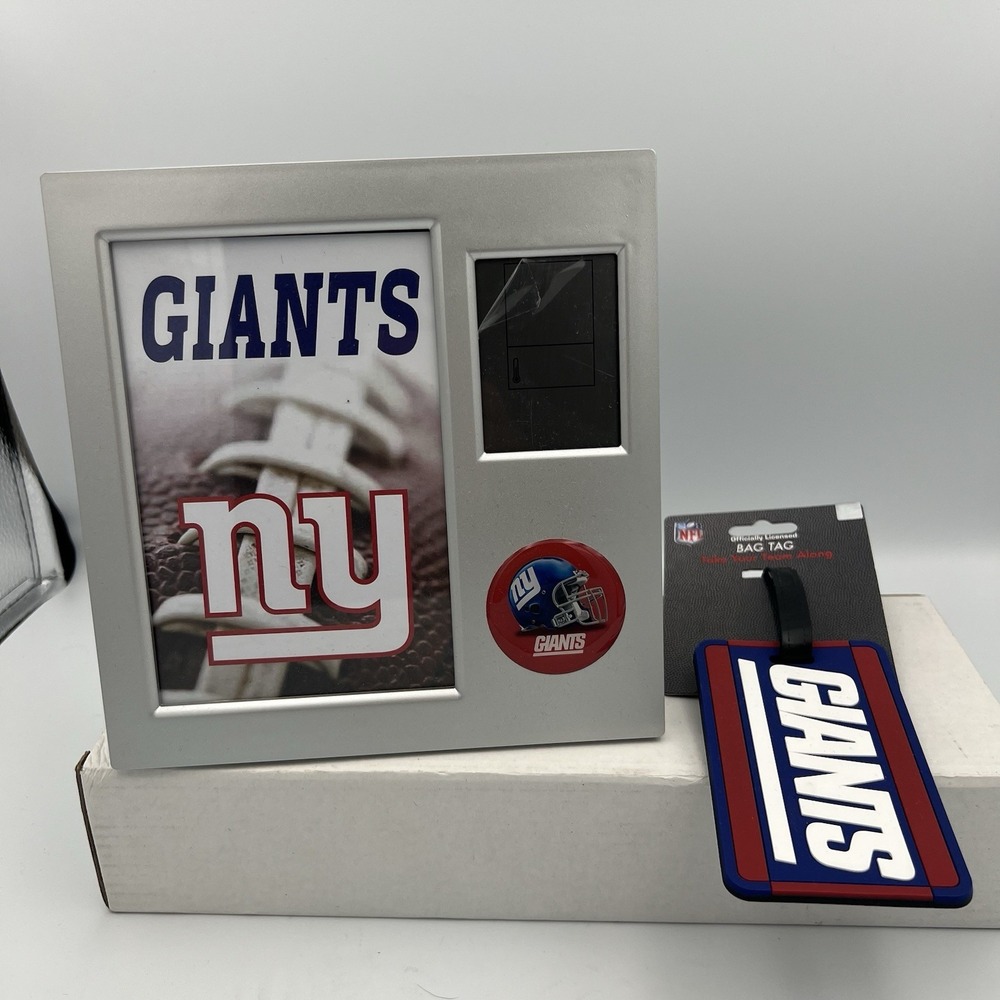 NFL New York Giants  Duo Picture frame‎ w/ digital clock & Soft Luggage Tag